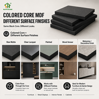 Panneau MDF noir, panneau de fibres à densité moyenne coloré, panneau MDF brut uni pour le traitement CNC des meubles et la décoration intérieure