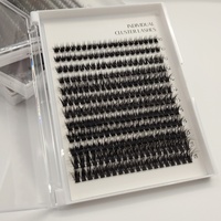 Gros Faux Pariz Noir D Curl Segment Cils Vison Diy Segment Bande Cils Cils Cluster Extension Kit de Colle