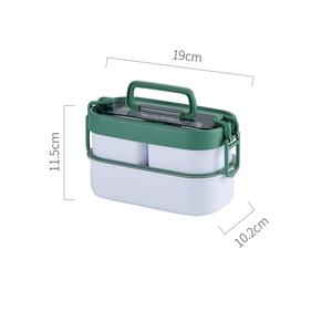 กล่องอาหารกลางวันสำหรับผู้หญิงกล่องอาหารกลางวัน3ช่องพร้อมอุปกรณ์บนโต๊ะอาหารกล่องอาหารกลางวันพลาสติก2ชั้นสำหรับเด็กนักเรียนผู้ใหญ่ - Product Image 6