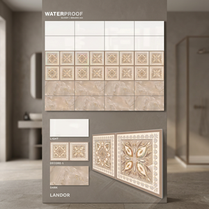 Carreaux muraux en céramique imprimés en jet d'encre 3D attrayants 300x600mm, finition numérique brillante émaillée, pour murs extérieurs et intérieurs en briques réfractaires - Product Image 3