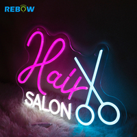 Rebow vente en gros Led logo lumière Salon de coiffure mariage livraison directe enseigne au néon pour chambre fête décor à la maison