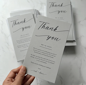 Cartes de vœux personnalisées imprimées sur papier couché fantaisie, carton, offset numérique, pelliculées, cartes de remerciement, échantillon disponible - Product Image 3