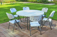 Table ronde pliante en plastique de haute qualité de 150cm pour la fête de pique-nique en plein air