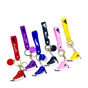 3D dessin animé caoutchouc basket-ball annonce chaussure porte-clés mignon silicone Mini Sneaker chaussure porte-clés Kawaii voiture sac pendentif porte-clés - Product Image 1