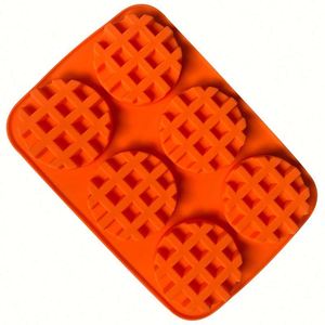 Moule à savon 3D écologique à 6 cavités, forme gaufre ronde, en silicone, pour fromage, biscuits, gâteaux, résine, sans BPA, OEM/ODM - Product Image 3