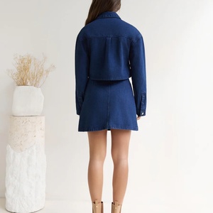 ชุดเดนิมคุณภาพสูง 2 ชิ้น ชุดกระโปรงเดนิมสำหรับผู้หญิง เสื้อผ้าสำหรับผู้หญิง - Product Image 2