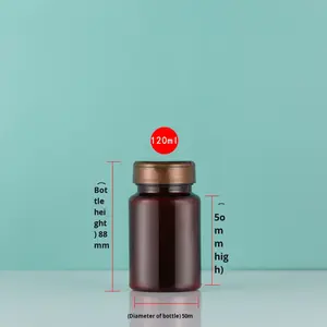 Frasco de Saúde em PET Cor Chá com Impressão em Tela, Tampa Flip-Top para Cápsulas de Óleo de Peixe - Product Image 6