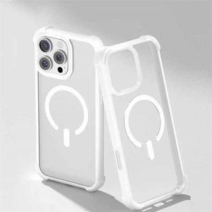 Custodia per telefono cellulare con paraurti <span class=keywords><strong>nero</strong></span> ad alta protezione con protezione magnetica per <span class=keywords><strong>iPhone</strong></span> 16 15 14 13 12 <span class=keywords><strong>11</strong></span> Pro custodia trasparente - Product Image 4