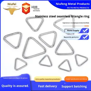 304 스테인리스 스틸 삼각형 링 가방 하드웨어 버클 DIY 스프링 버클 삼각형 훅 리본 걸이 하중 지지 풀 링 - Product Image 2