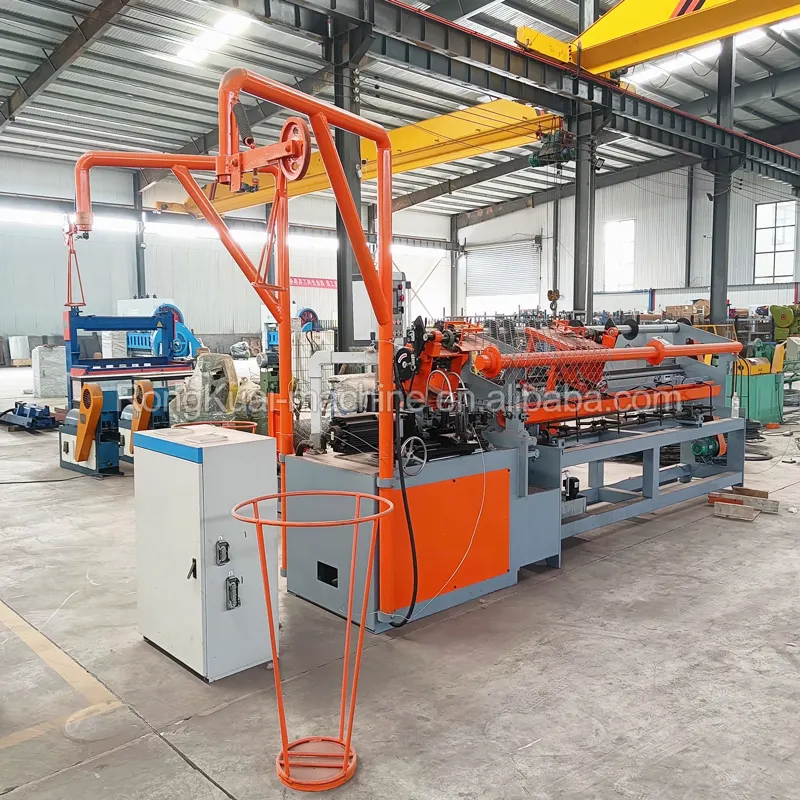 High speed metal double chain link pvc fence making wire mesh weaving machine