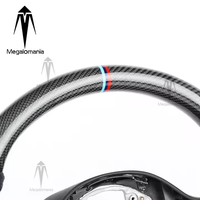 Volant en cuir et fibre de carbone adapté à BMW M1 M2 M4 M5 M6 F10 F18 F11 F12 F30 X1 X2X3X4X5 X6 Série 3 Série 5 E90 E92