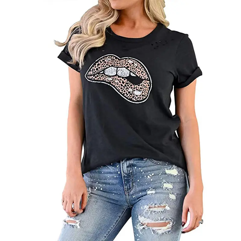 Camiseta con estampado de verano personalizado para mujer, ropa de calle de talla grande
