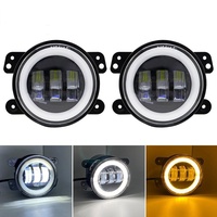 Feux de route LED 3,5 pouces 90 mm, anneau halo bleu/rouge, DRL, phare antibrouillard, étanche, 60 W, feux de jour, 12 V, nouvelle arrivée