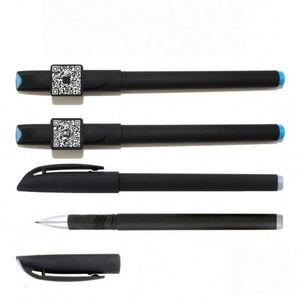 Stylo publicitaire noir avec gel et impression de code QR, logo personnalisé, pour cadeaux promotionnels médicaux - Product Image 2