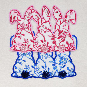 Low Moq Bow Rabbit <b>Letter</b> Glitter Sequin Patches Happy Easter <b>Iron</b> <b>On</b> Custom Large Chenille Patch For Clothing - Product Image 5