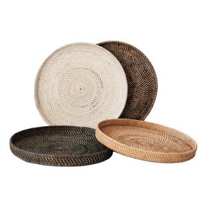 Plateau de service en rotin de bambou de qualité supérieure écologique de haute qualité pour la table de cuisine à la maison plateau de collation de café tissé pour le service des aliments - Product Image 1