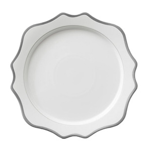 Venta al por mayor decorador de Casa nuevo diseño plata borde gris cerámica platos para bodas y fiestas precio barato - Product Image 5