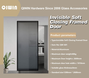 Kit Hardware per Porte Scorrevoli in Vetro Invisibili, Sistema di Porte Nascoste con Binario Interno, Porta <span class=keywords><strong>Fantasma</strong></span> Stile Fienile - Product Image 6