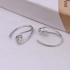 Pendientes de Perlas S925 de Plata de Ley Wenchi, Sencillos, con Personalidad Femenina, de 7-10 mm, con Bandeja Vacía para DIY, Accesorios de Joyería 16087 - Product Image 4