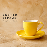 Tasse et soucoupe à expresso en céramique émaillée moderne avec logo personnalisé pour service de barista en café, programmes de marque privée pour la vente en gros mondiale