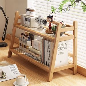 Wooden Desktop Storage <b>Rack</b> 2 Tier Bamboo Organizer For Office Bedroom <b>Kitchen</b> Living Room - Product Image 4