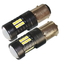 Éclairage intérieur automobile S25 1156 21Led 1156 S25 BA15S P21w 1157 Bay1ds 21SMD 3030 Ampoule LED blanche pour voiture, lumière de recul