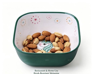 Tazón Cuadrado de Melamina de Grado Alimenticio con Diseño de <span class=keywords><strong>Unicornio</strong></span>, Tazón para <span class=keywords><strong>Cereales</strong></span> Infantil, No Tóxico, Apto para Microondas (Baja Temperatura), Fácil de Limpiar - Product Image 4