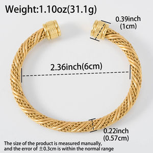 18K Gold Plated Jewelry <b>Bracelet</b> Is Made of Twisted <b>Metal</b> and Is Paired with Fashionable Stainless Steel Accessories - Product Image 6