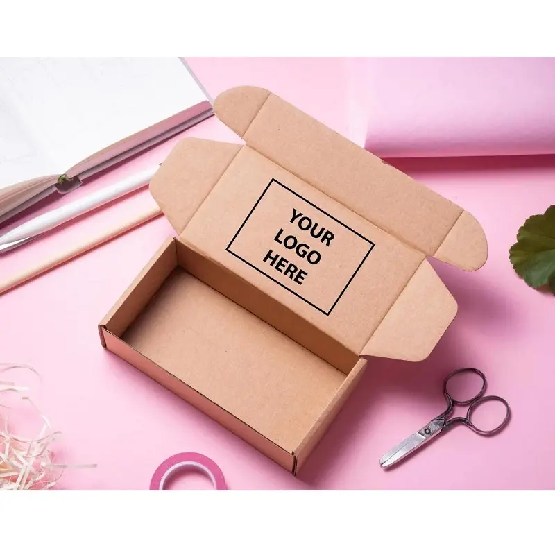 Accetta la personalizzazione Mini scatole postali in cartone di carta Kraft da 6 x3 pollici con Logo