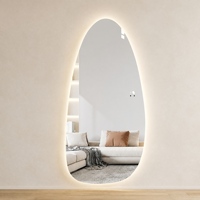 Miroir mural décoratif LED moderne sans cadre, à intensité variable, pour la maison, miroir de salle de bain LED