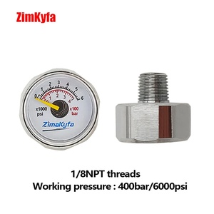 Manomètre HPA Mini 1/8NPT pour le remplissage de bouteilles de gaz, raccords de régulateur - Product Image 4