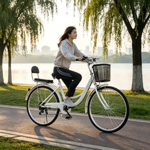 Bicicleta Ligera de 24/26 Pulgadas para Adultos, Unisex, con Velocidades Variables, Cuadro Bajo, Canasta Delantera, Modelo A035 - Product Image 4