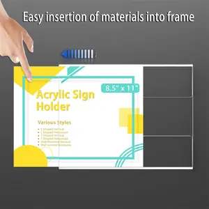 60pcs Acrylic Sign Holder 8.5 X 11 Wall Mount Sign Holders Menu Holder With 3M Tape Adhesive For Cafes Office