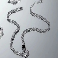 Collier unisexe Yolo haut de gamme en acier inoxydable plaqué argent, style hip-hop européen et américain, avec pendentif de mode taille princesse