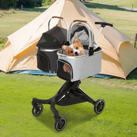 Nouveau Twin Pet Stroller 2 panier amovible multifonction double poussette pour chien pour deux animaux de compagnie