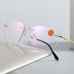 Gafas de Lectura sin Montura con Protección Anti Luz Azul, de Aleación de Titanio, para Presbicia, para Hombre y Mujer, Moda 2025 - Product Image 1