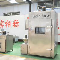 250 litres équipement de poulet fumé four à fumer cuiseur à saucisses fumeur saucisse viande de boeuf machine fumée