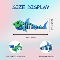 Modèle de requin imprimé en 3D, flexible, réaliste, articulé, jouets anti-stress, figurines mystère, cadeaux pour Pâques, décorations de bureau amusantes
