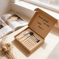 Boîte d'expédition personnalisée en carton kraft pour ensemble de pinceaux de maquillage, emballage avec logo imprimé offset pour outils de beauté et cosmétiques