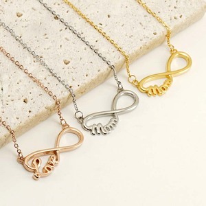 Collana <span class=keywords><strong>con</strong></span> Ciondolo a Forma di <span class=keywords><strong>Infinito</strong></span> e Lettera 8 in Acciaio Inox, Gioielli Hip Hop per Feste, Collana <span class=keywords><strong>con</strong></span> Pendente 'Love Mom' per Donne e Ragazze - Product Image 2