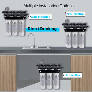 Hochleistungs-24LPM Manuelles <span class=keywords><strong>3</strong></span>-Stufen Kommerzielles KDF Alkalisches Mineralwasser-Reinigungssystem Schnellwechsel-Filter OEM Kunststoff RV-Spüle - Product Image 3
