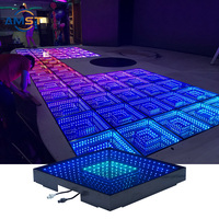 Effet disco 3D, sol de danse à LED infini, éclairage de fond de scène, matrice de miroirs carrés, lampe personnalisée, panneau de sol de danse à LED 3D