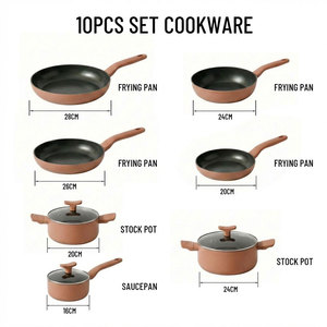 Juego de Ollas E-Top de 10 Piezas, Color <span class=keywords><strong>Rosa</strong></span>, Antiadherentes, con <span class=keywords><strong>Mango</strong></span> de Baquelita Resistente al Calor - Product Image 6