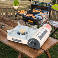 Réchaud à cassette au butane infrarouge portable à brûleur unique, cuisinière de table radiante avec arrêt de sécurité pour le camping, l'extérieur et la maison