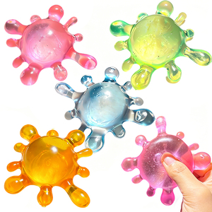 Clear Water Drop Shaped <b>Squishy</b> Toy Maltose Filled Slow Rising Squeeze Toy Cold Touch Stress Relief Fidget Toy - Product Image 1