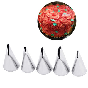 Leaf-Shaped Piping Tips 5-Piece Set Stainless Steel Reusable Cake Decorating Supplies - Product Image 2