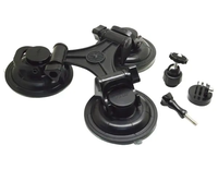 Support de caméra pour pare-brise de voiture à triple ventouse robuste avec rotule à 360 degrés pour caméra d'action, idéal pour le vlogging et la conduite