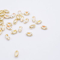 Vente en gros de matériel de broderie française marquise colorée multi-facettes cristal verre strass couture à la main perles strass
