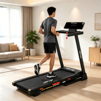 Nouveau tapis de course électrique pliable professionnel 2026 pour usage domestique avec écran LED, capacité de 120 kg, inclinaison manuelle
