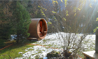 Kit de sauna en cèdre Hemlock, rouge, canadien, pour 4 à 6 personnes, extérieur, hôtel, style européen moderne, bois massif, panneau de commande informatique infrarouge